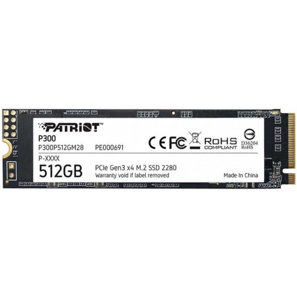 Накопитель SSD 512GB Patriot P300 M.2 2280 PCIe 3.0 x4 NVMe TLC (P300P512GM28)