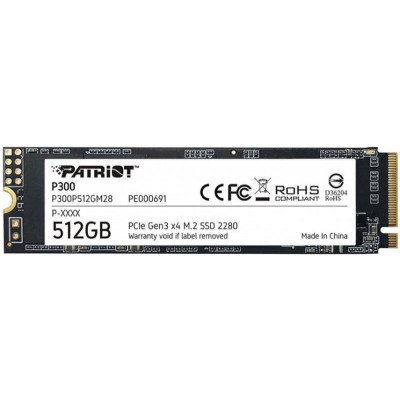 Накопитель SSD 512GB Patriot P300 M.2 2280 PCIe 3.0 x4 NVMe TLC (P300P512GM28)