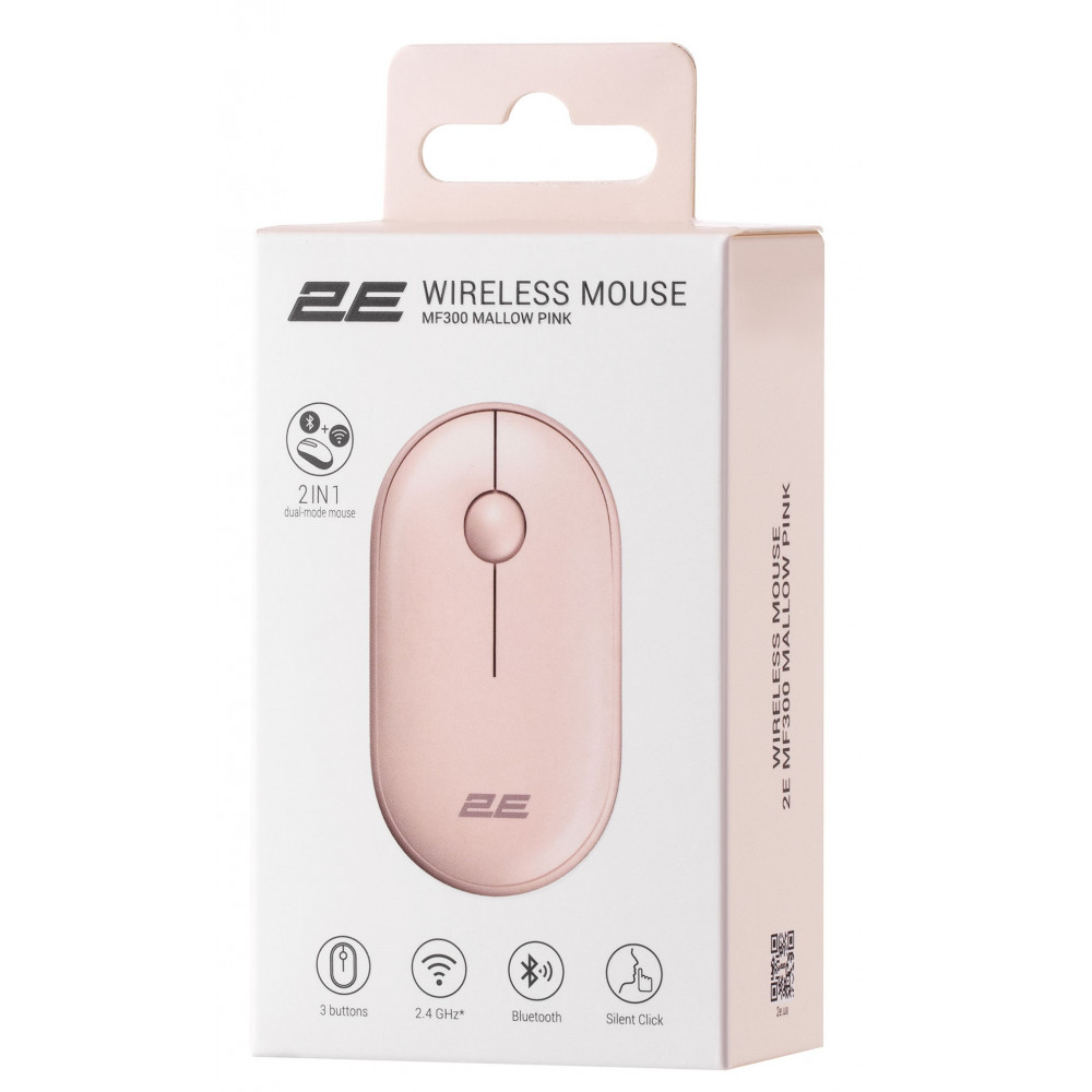 Мышь беспроводная 2E MF300 Silent Mallow Pink (2E-MF300WPN)