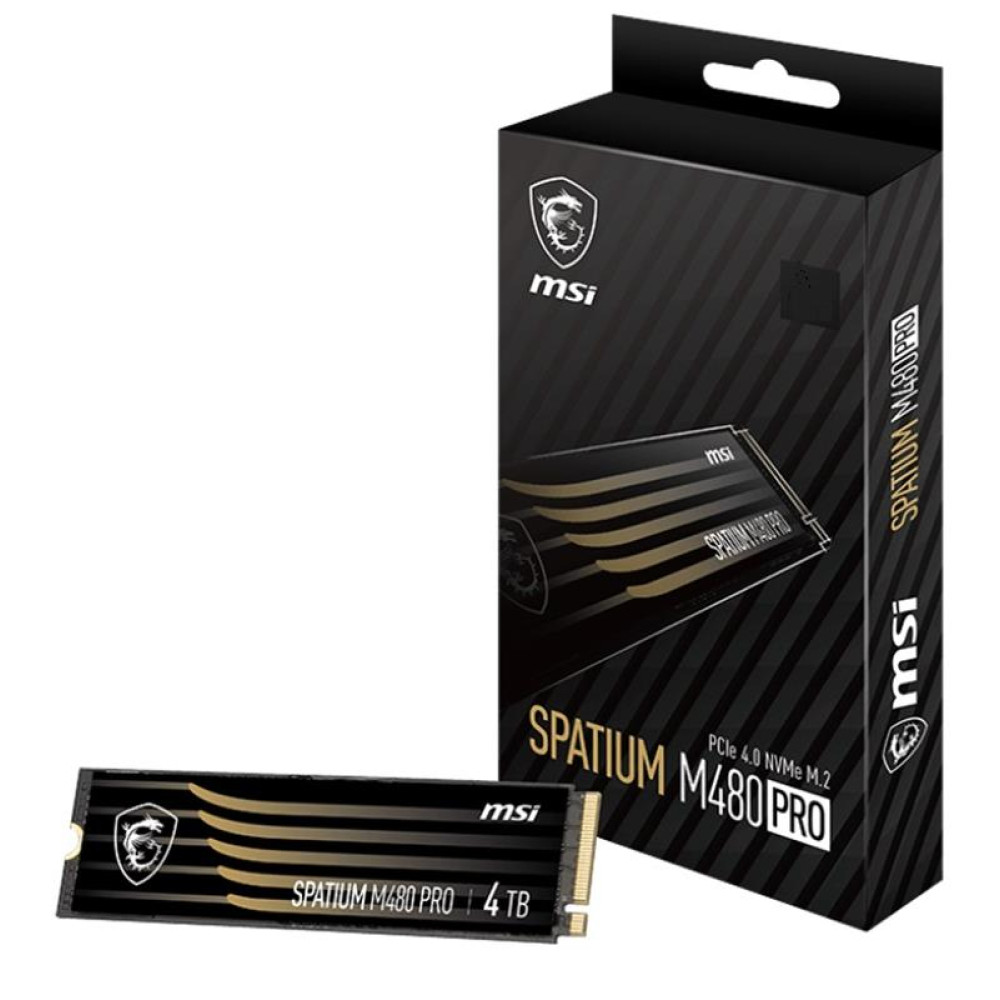 Накопитель SSD 4TB MSI Spatium M480 Pro M.2 2280 PCIe 4.0 x4 NVMe 3D NAND TLC (S78-440R050-P83)