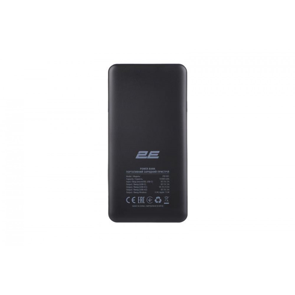 Універсальна мобільна батарея 2E 10000mAh Black (2E-PB1001-BLACK)
