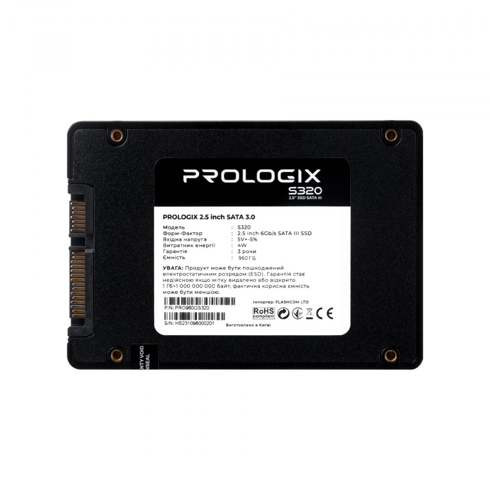 Накопитель SSD 960GB Prologix S320 2.5" SATAIII TLC (PRO960GS320)