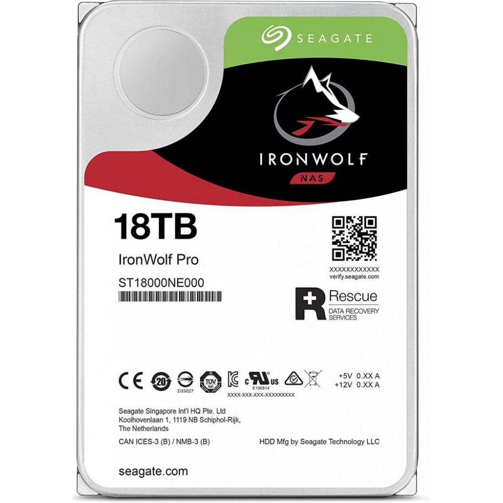 Накопичувач HDD SATA 18.0TB Seagate IronWolf Pro NAS 7200rpm 256MB (ST18000NE000)