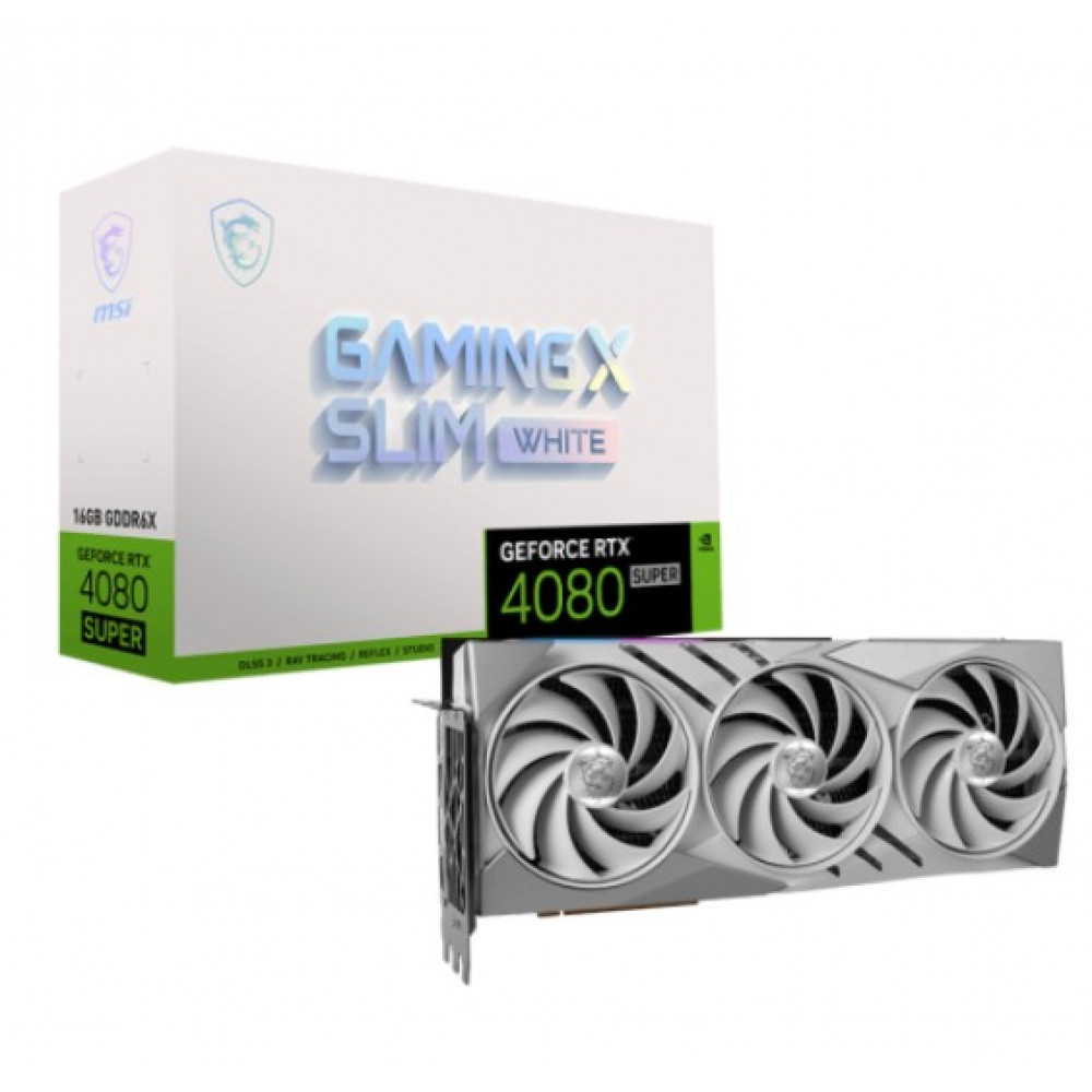 Видеокарта GF RTX 4080 Super 16GB GDDR6X Gaming X Slim White MSI (GeForce RTX 4080 SUPER 16G GAMING X SLIM WHITE)