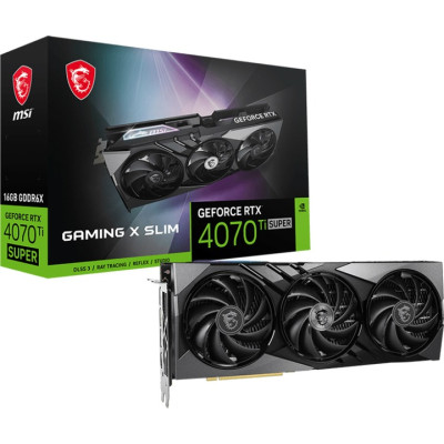 Видеокарта GF RTX 4070 Ti Super 16GB GDDR6X Gaming X Slim MSI (GeForce RTX 4070 Ti Super 16G GAMING X SLIM)