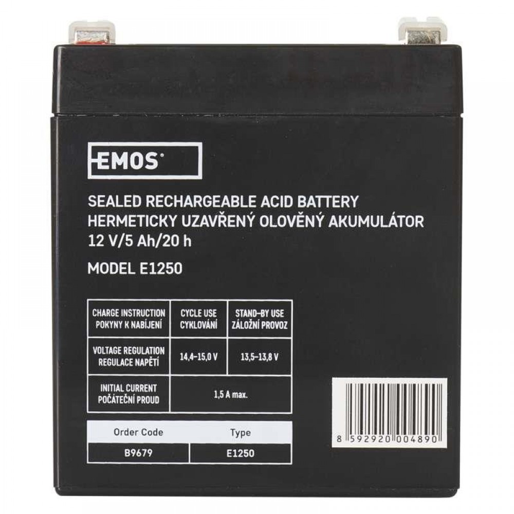 Акумуляторна батарея Emos B9679 12V 5AH (FAST.6.3 MM) AGM