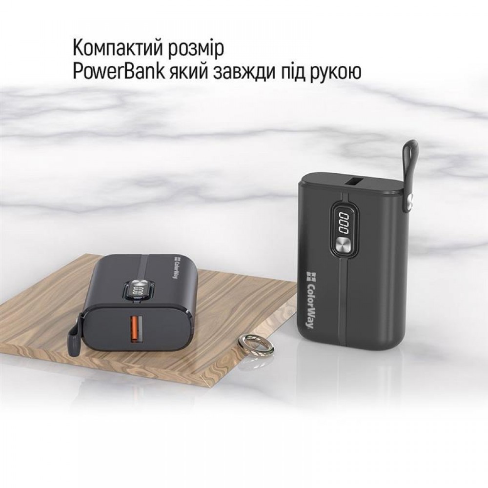 Power Bank ColorWay Full Power 10000mAh Black (CW-PB100LPK2BK-PDD)