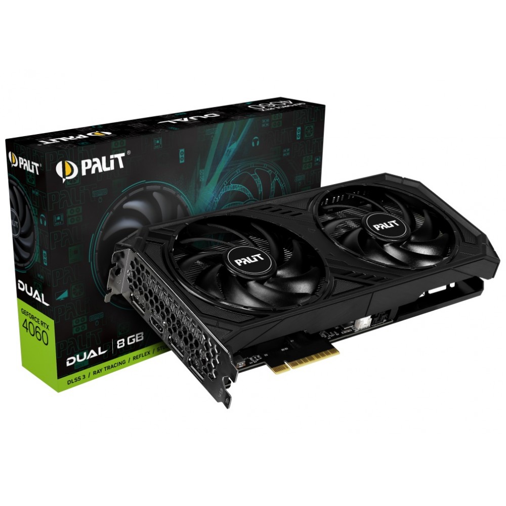 Відеокарта GF RTX 4060 8GB GDDR6 Dual Palit (NE64060019P1-1070D)