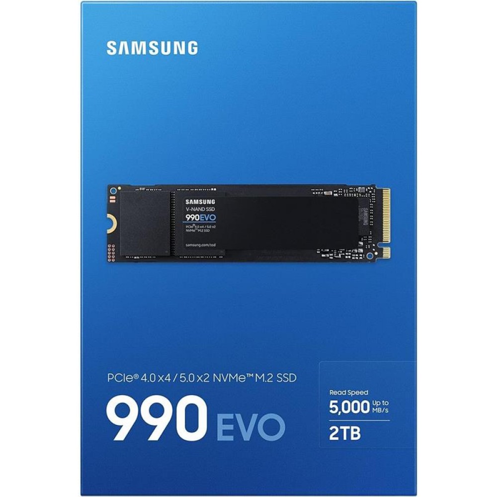 Накопичувач SSD 2ТB Samsung 990 EVO M.2 2280 PCIe 5.0 x4 NVMe V-NAND TLC (MZ-V9E2T0BW)