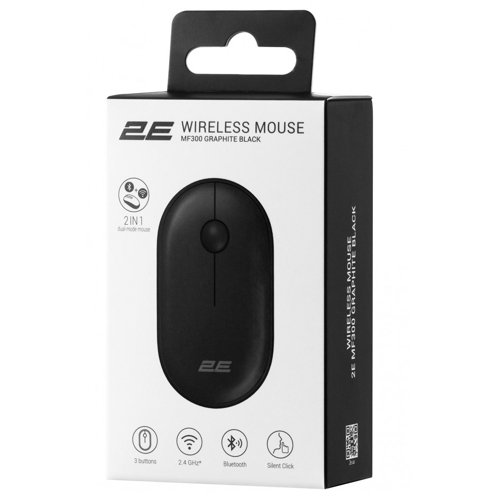 Мышь беспроводная 2E MF300 Silent Graphite Black (2E-MF300WBK)