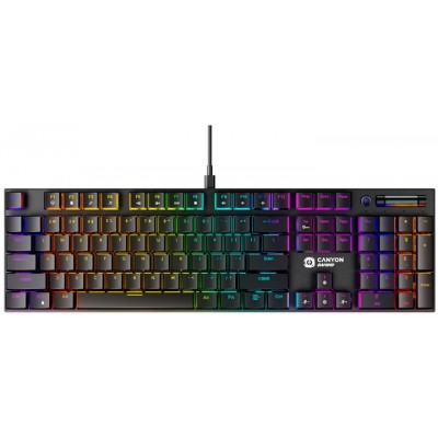 Клавіатура Canyon Cometstrike GK-55 RGB ENG/UKR USB Black (CND-SKB55-US)