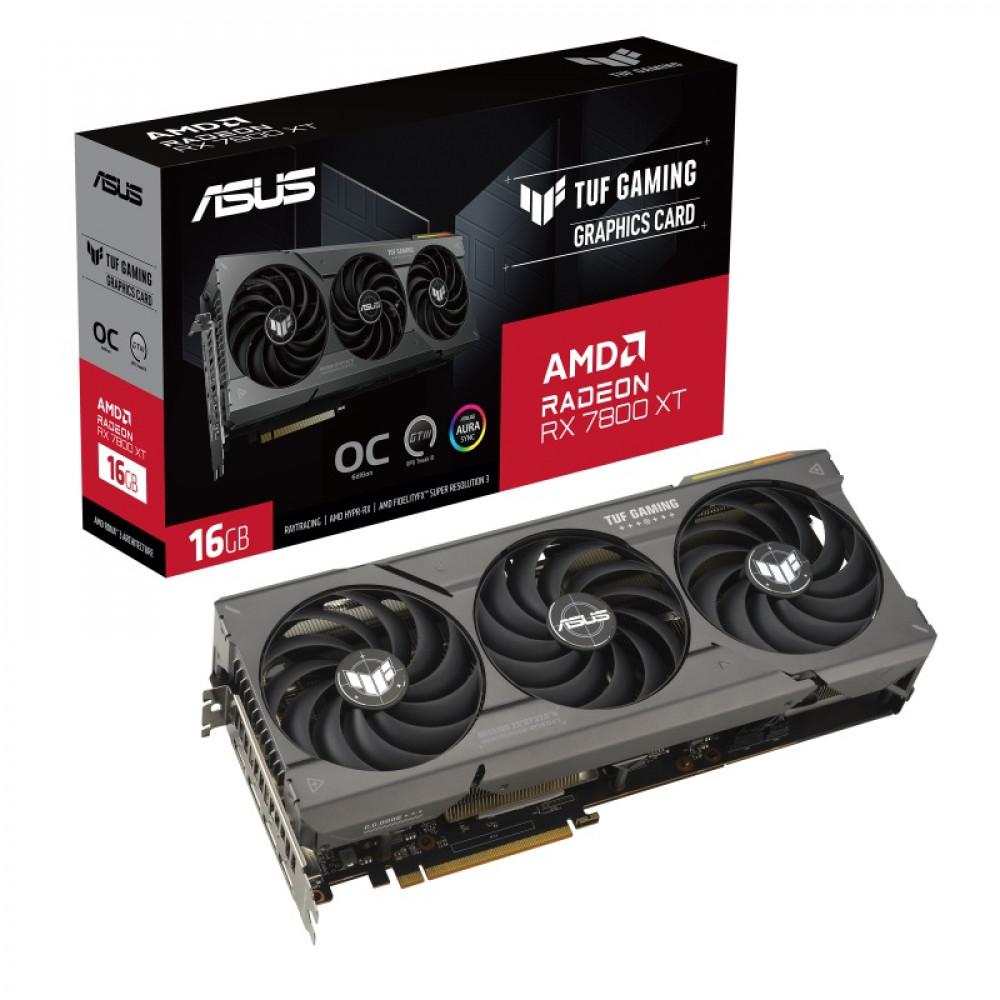 Видеокарта AMD Radeon RX 7800 XT 16GB GDDR6 TUF Gaming OC Asus (TUF-RX7800XT-O16G-GAMING)