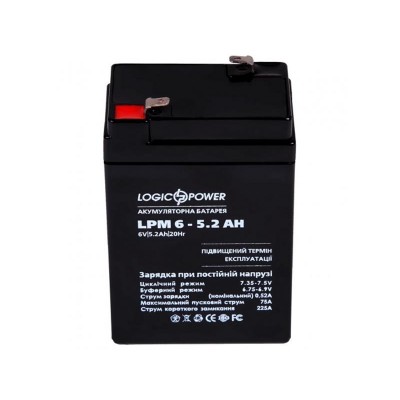 Аккумуляторная батарея LogicPower LPM 6V 5.2AH (LPM 6 – 5.2 AH) AGM