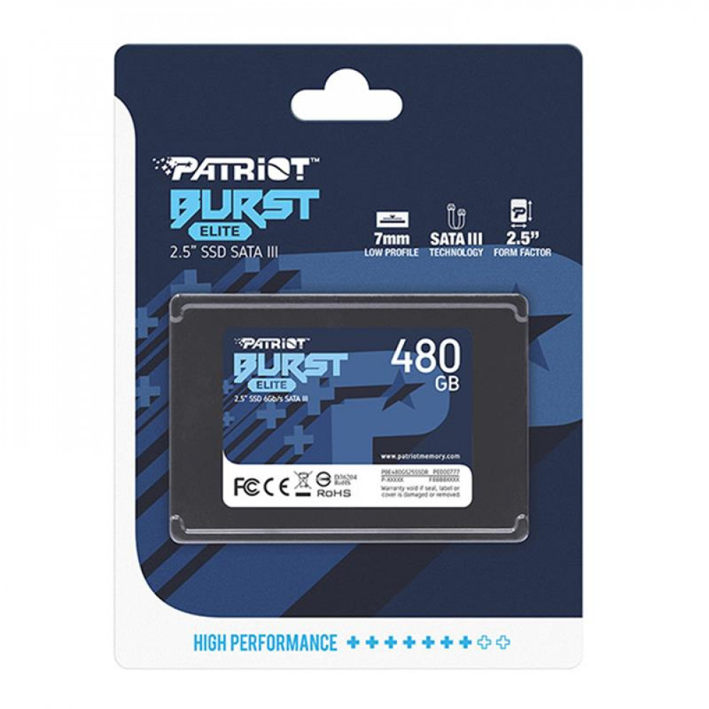 Накопитель SSD 480GB Patriot Burst Elite 2.5" SATAIII TLC (PBE480GS25SSDR)