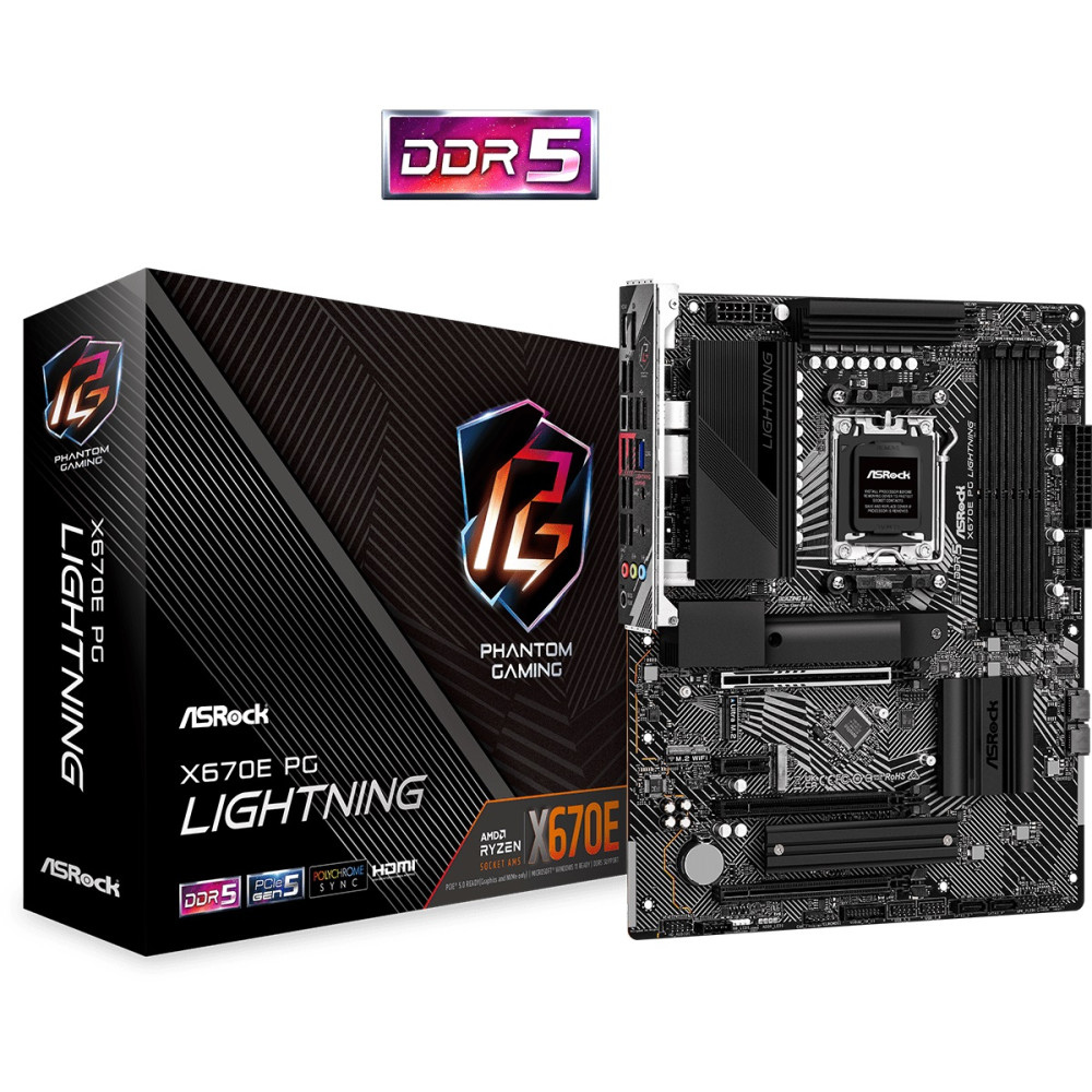 Материнская плата ASRock X670E PG LIGHTNING Socket AM5