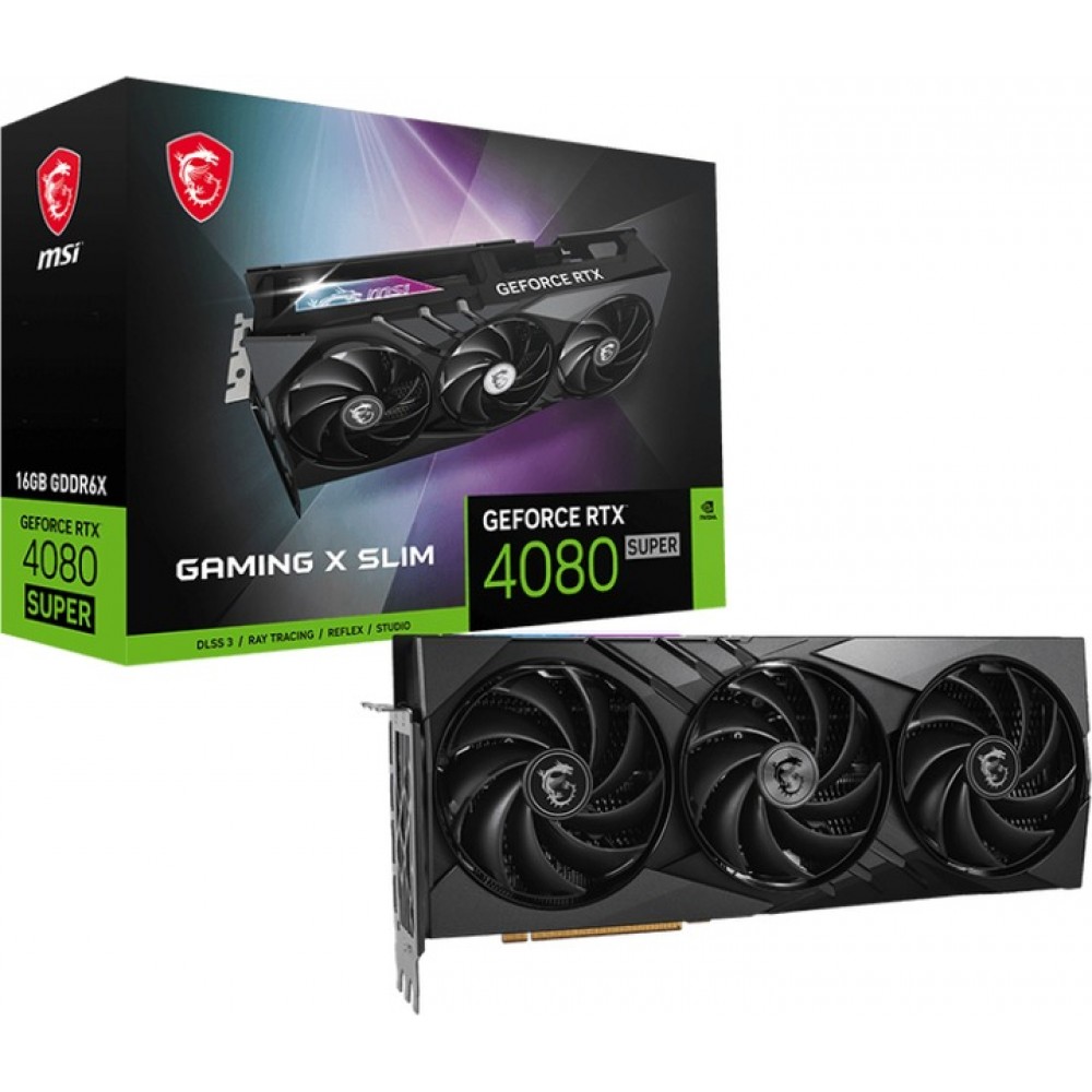 Видеокарта GF RTX 4080 Super 16GB GDDR6X Gaming X Slim MSI (GeForce RTX 4080 SUPER 16G GAMING X SLIM)