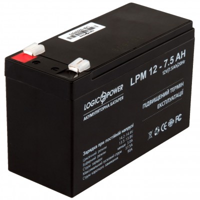 Аккумуляторная батарея LogicPower 12V 7.5AH (LPM 12 – 7,5 AH) AGM
