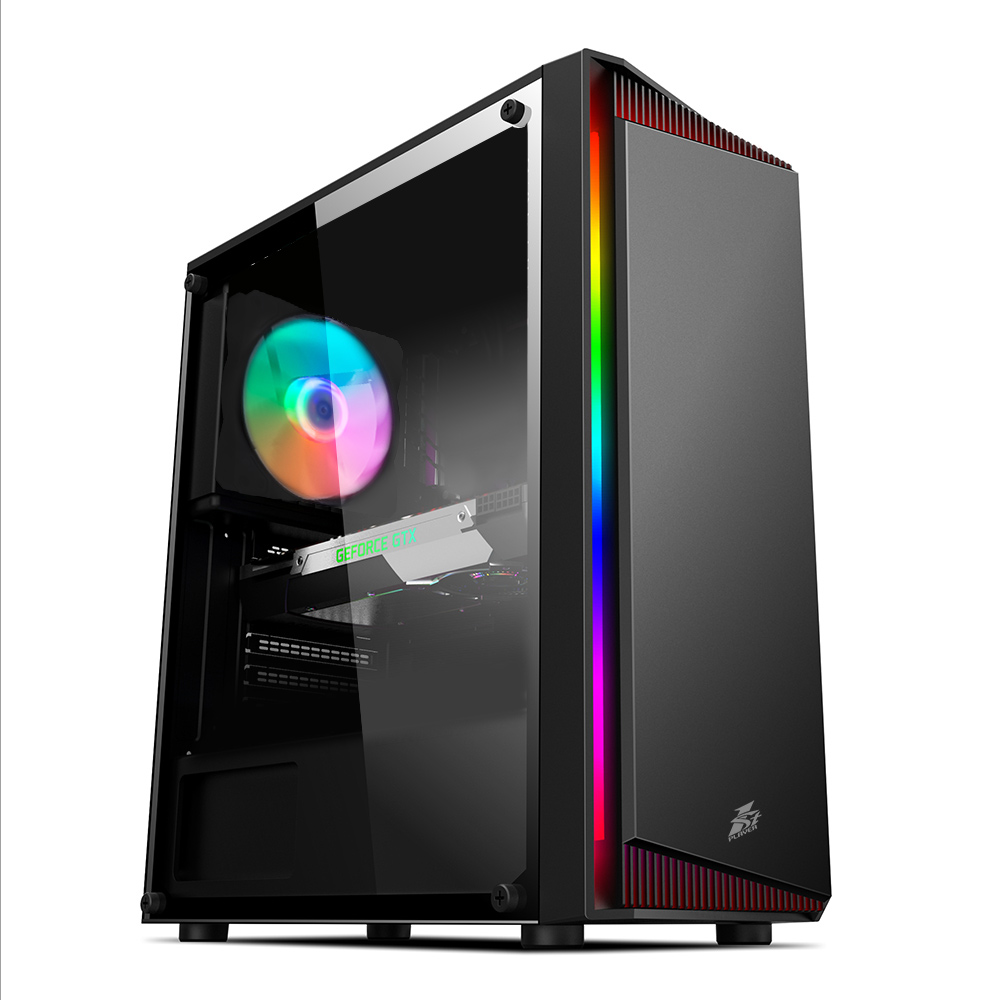Корпус 1stPlayer RB-4-1G6-BK Black без БП