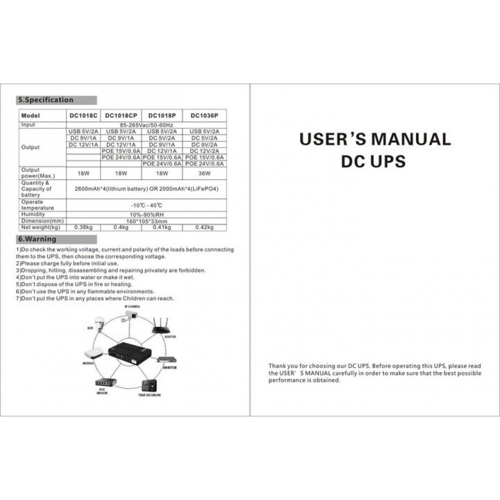 ИБП для роутеров/коммутаторов XoKo DC1018P DC UPS 10400 mAh Black (XK-DC1018P-BK)