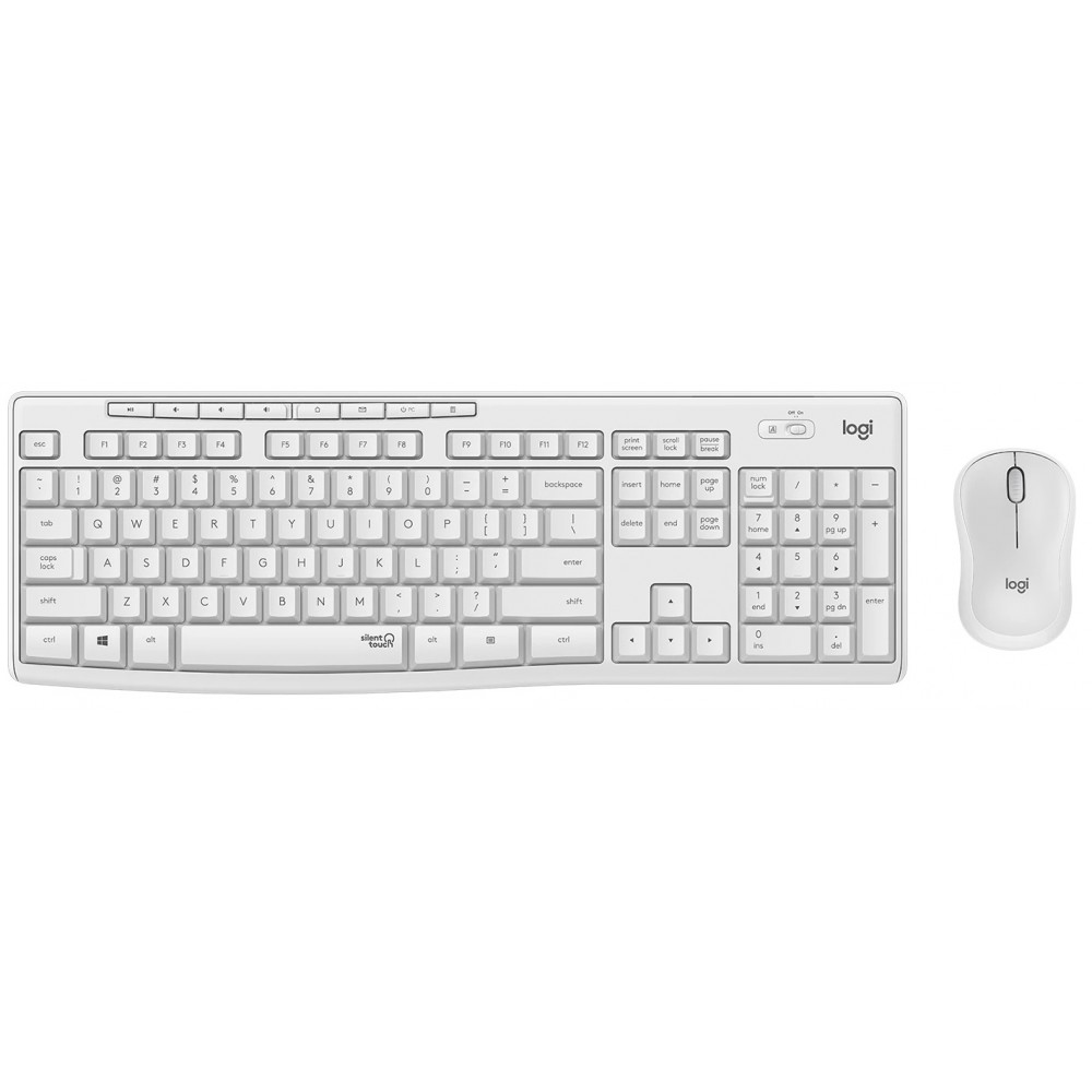 Комплект (клавiатура, миша) бездротовий Logitech MK295 Combo White USB (920-009824)