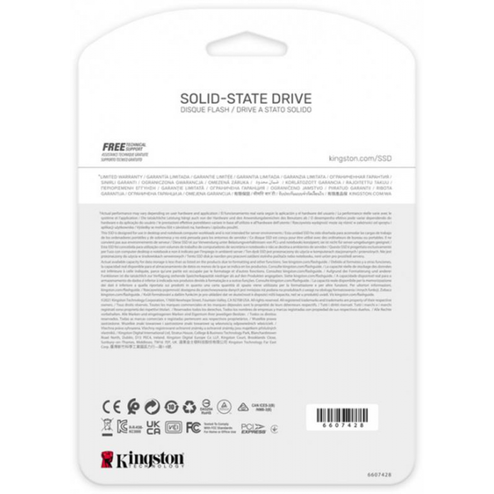 Накопитель SSD 512GB Kingston KC3000 M.2 2280 PCIe 4.0 x4 NVMe 3D TLC (SKC3000S/512G)