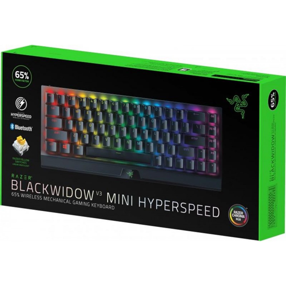 Клавіатура бездротова Razer BlackWidow V3 Mini Hyperspeed Yellow Switch Black (RZ03-03890700-R3R1)