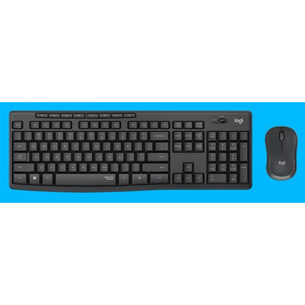 Комплект (клавiатура, миша) бездротовий Logitech MK295 Combo Black USB (920-009800)