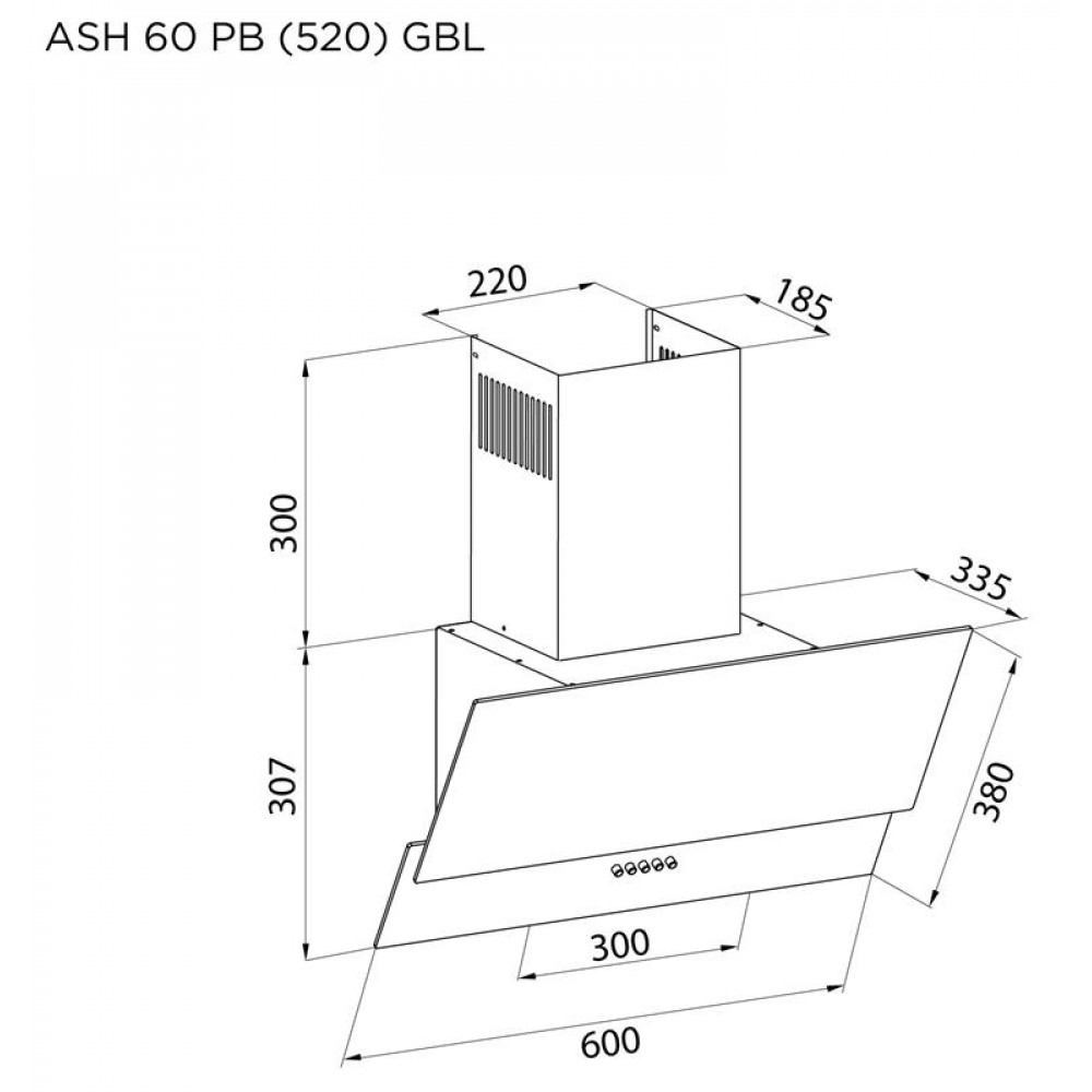 Вытяжка Pyramida ASH 60 PB (520) GBL