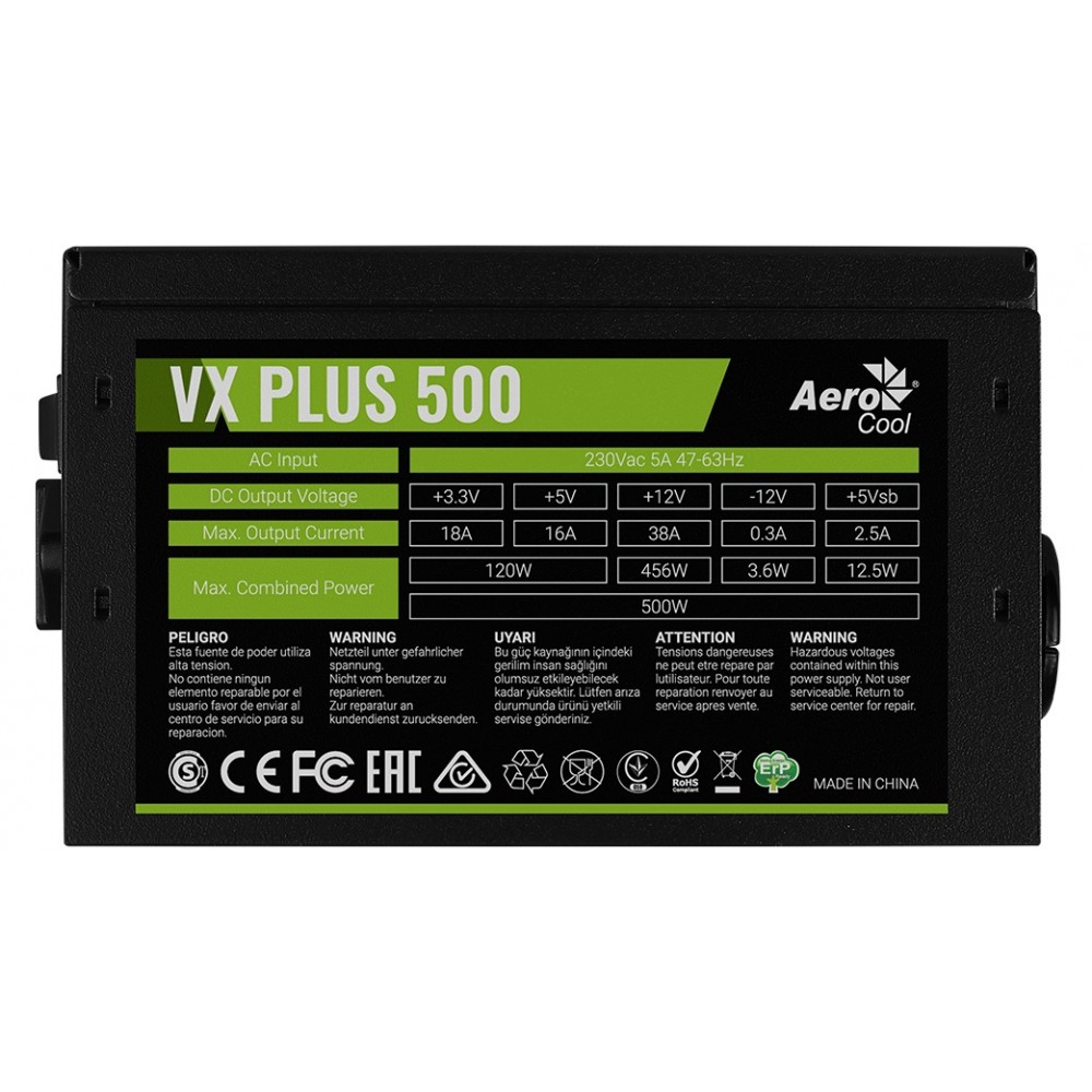 Блок живлення AeroCool VX Plus 500 (ACPN-VS50NEY.11) 500W