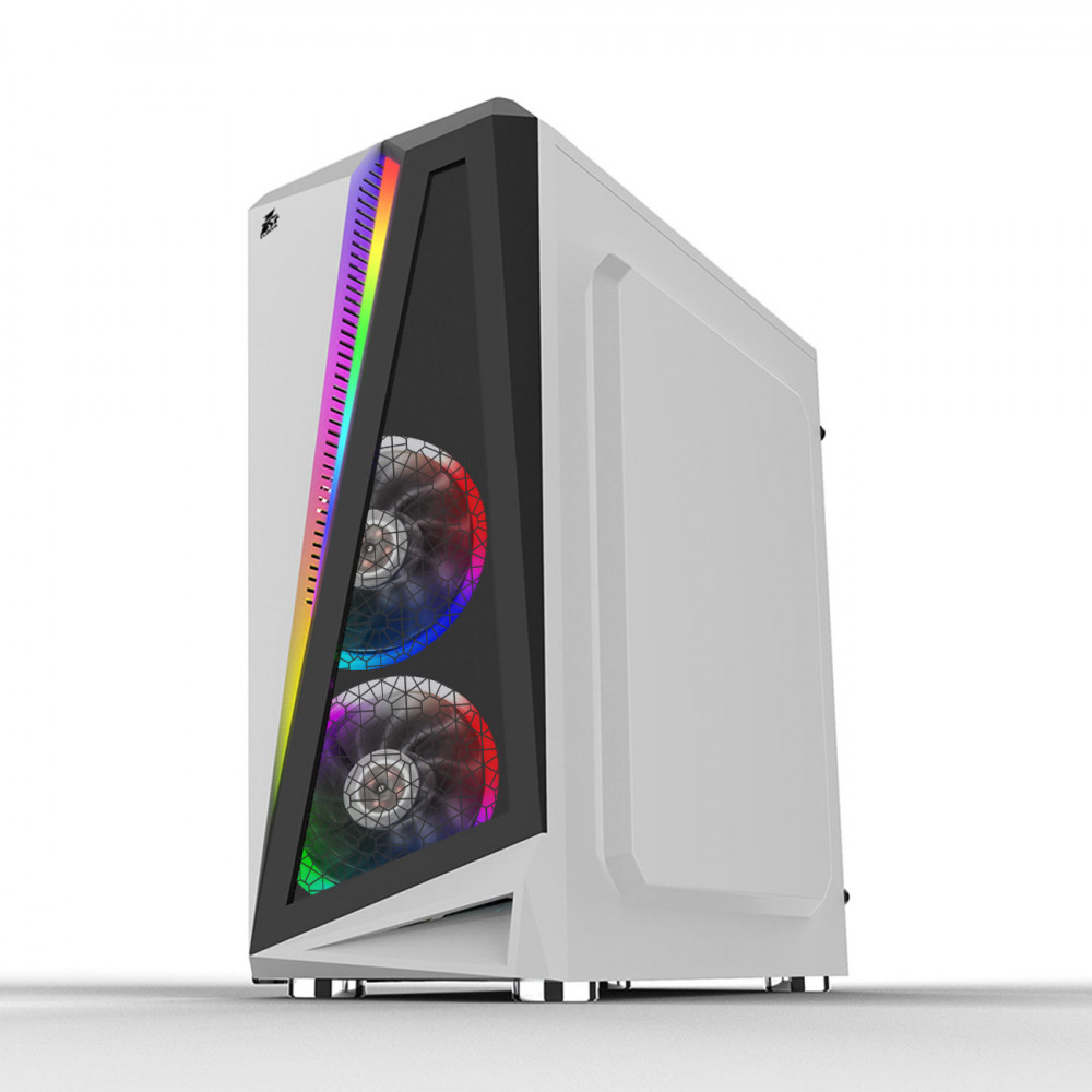Корпус 1stPlayer R5-3R1-WH Color LED White без БП