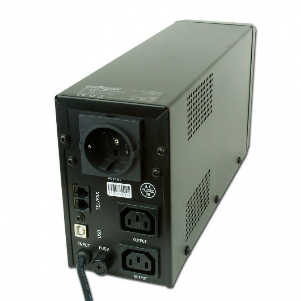 ИБП EnerGenie EG-UPS-032 850VA, Line Int., AVR, 2xIEC+1xSchuko, USB, LCD, RJ11