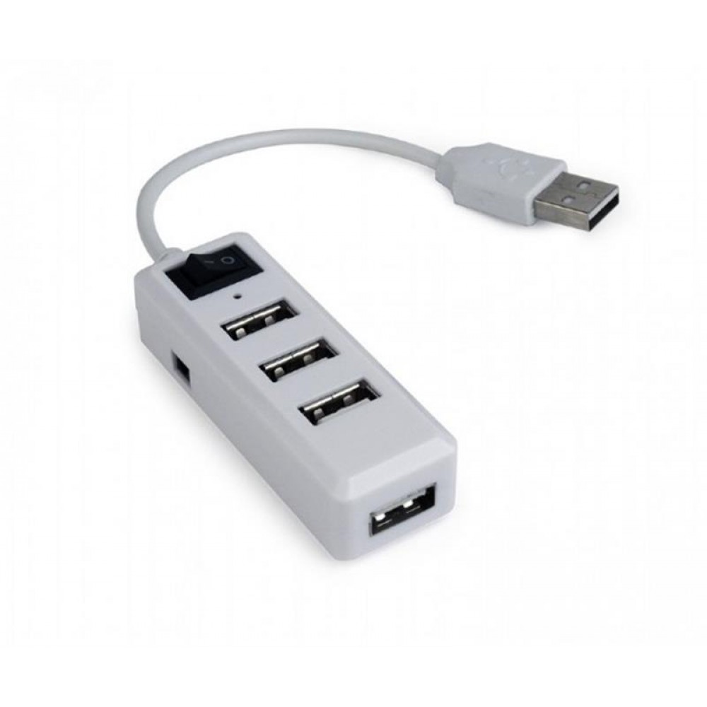 Концентратор USB2.0 Gembird UHB-U2P4-21 White 4хUSB2.0