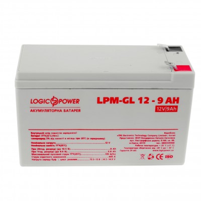 Аккумуляторная батарея LogicPower 12V 9AH (LPM-GL 12 – 9 AH) GEL