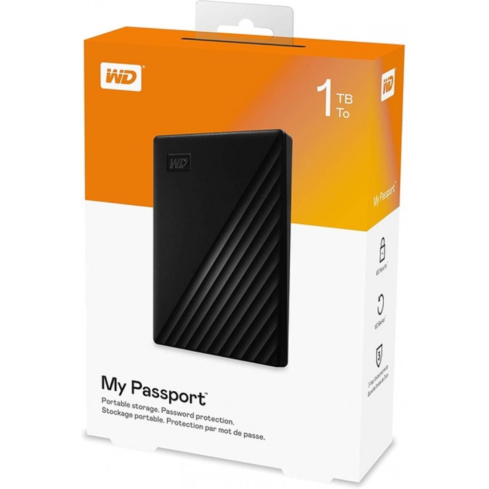 Зовнішній жорсткий диск 2.5" USB 1.0TB WD My Passport Black (WDBYVG0010BBK-WESN)