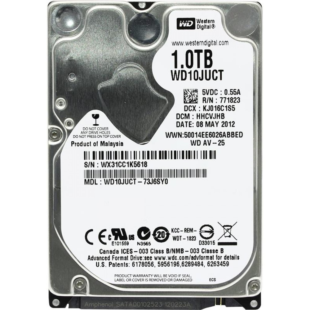 Накопичувач HDD 2.5" SATA 1.0TB WD AV-25 16MB 5400rpm (WD10JUCT) Ref