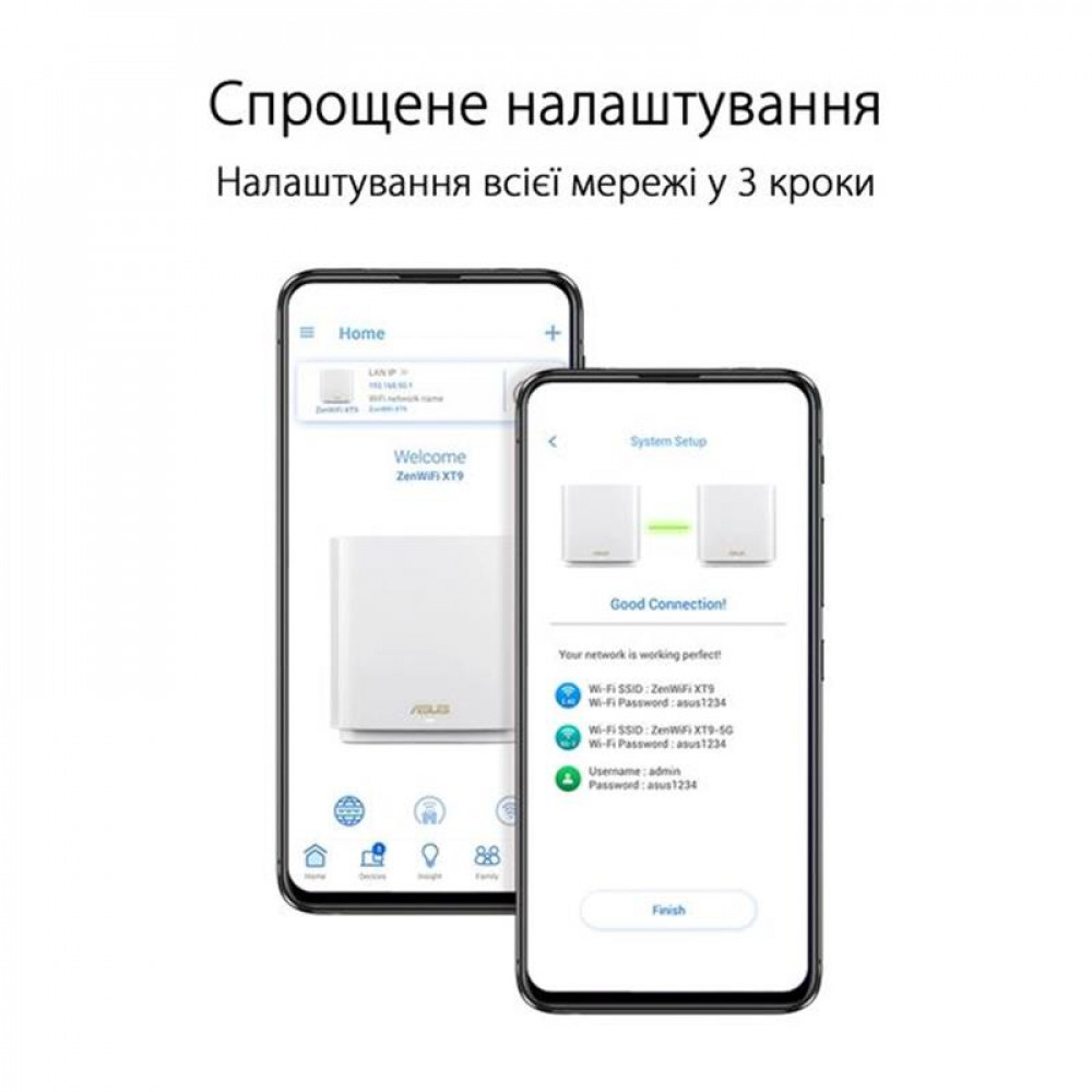 Беспроводной маршрутизатор Asus ZenWiFi XT9 White 1pk (XT9-W-1-PK/90IG0740-MO3B60)