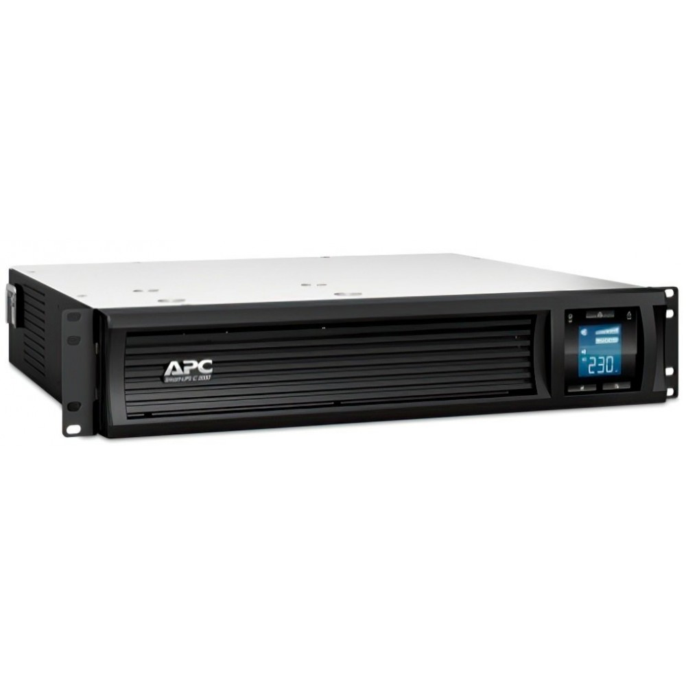 Источник бесперебойного питания APC Smart-UPS C RM 2000VA LCD, Lin.int., 6 x IEC, RJ-45, USB, LCD, металл (SMC2000I-2U)