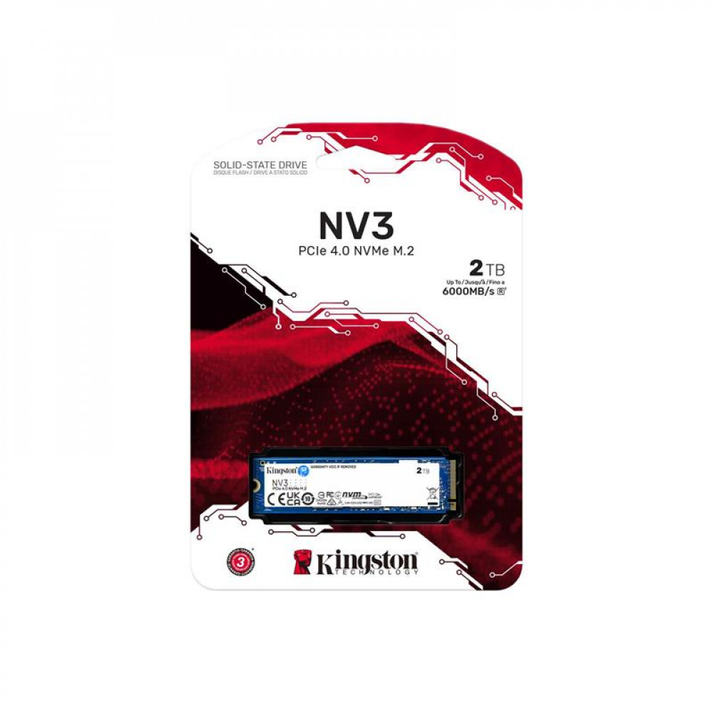 Накопитель SSD 2TB M.2 NVMe Kingston NV3 M.2 2280 PCIe Gen4.0 x4 (SNV3S/2000G)