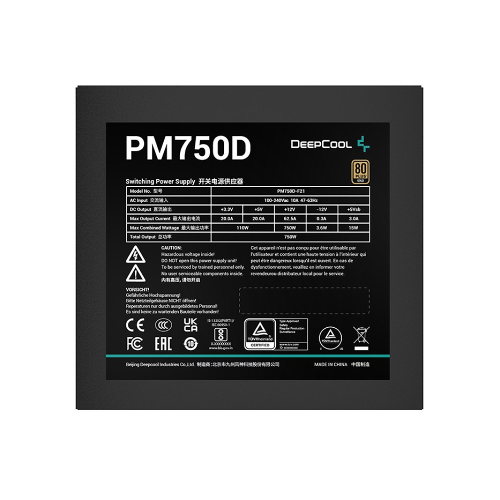 Блок питания DeepCool PM750D (R-PM750D-FA0B-EU) 750W