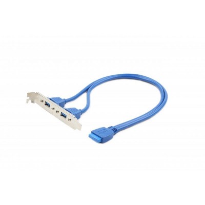 Планка расширения Cablexpert USB - 10-pin (F/M), 0.44 м, синий (CC-USB3-RECEPTACLE)