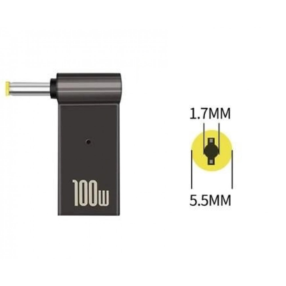 Адаптер для зарядки ноутбука Acer від павербанка PD 100W USB Type-C - 5.5x1.7mm (2000985601191)