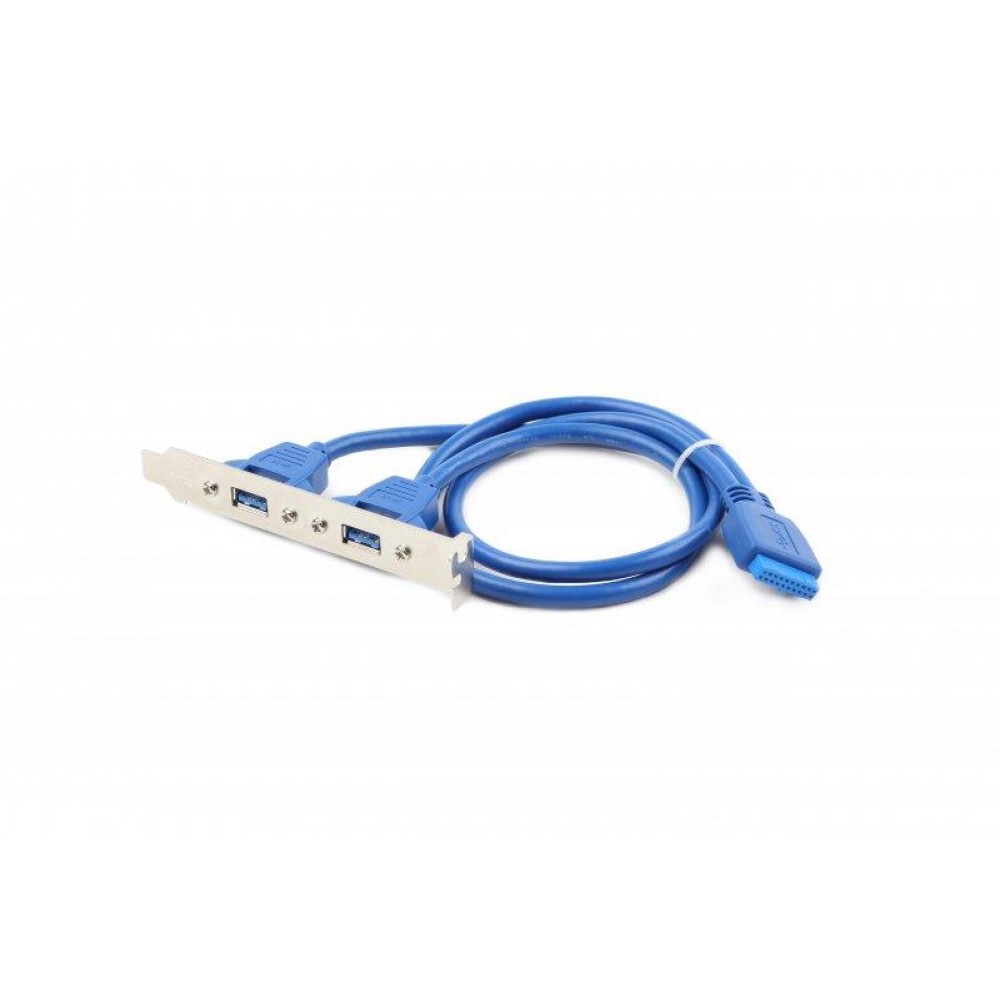 Планка расширения Cablexpert USB - 10-pin (F/M), 0.44 м, синий (CC-USB3-RECEPTACLE)