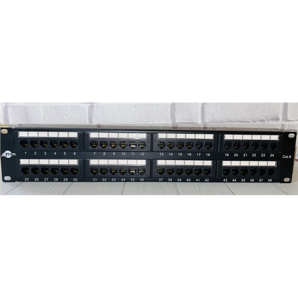 Патч-панель ATcom P6048 19" 48хRJ-45 UTP 2U cat.6