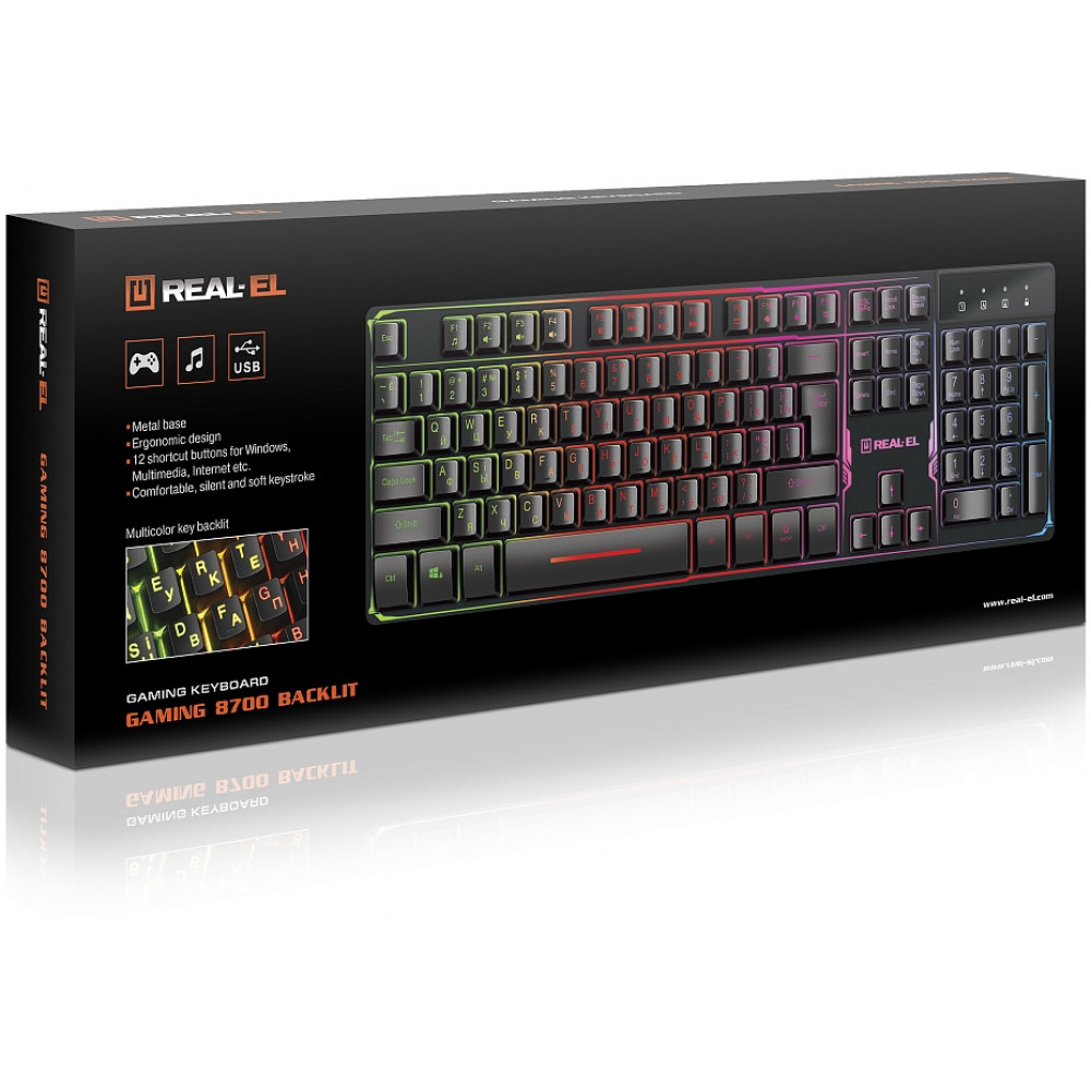 Клавиатура REAL-EL Gaming 8700 Black