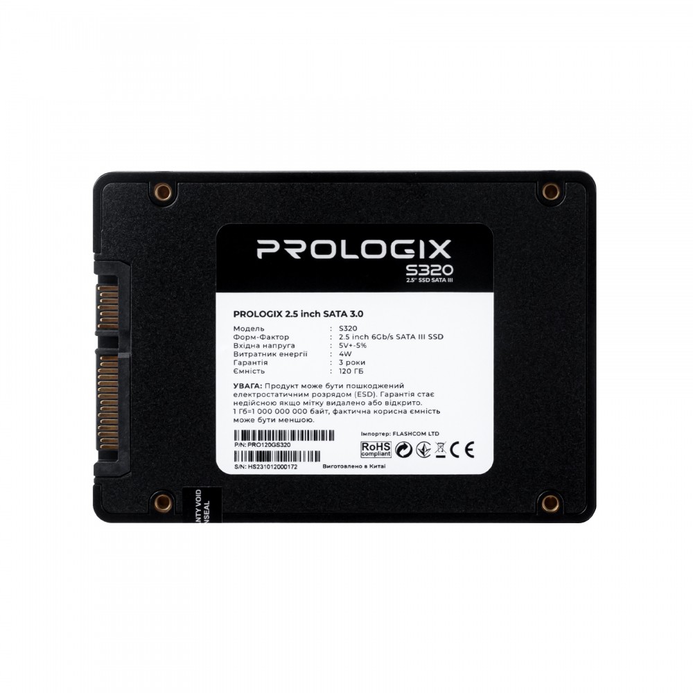 Накопичувач SSD 120GB Prologix S320 2.5" SATAIII TLC (PRO120GS320)