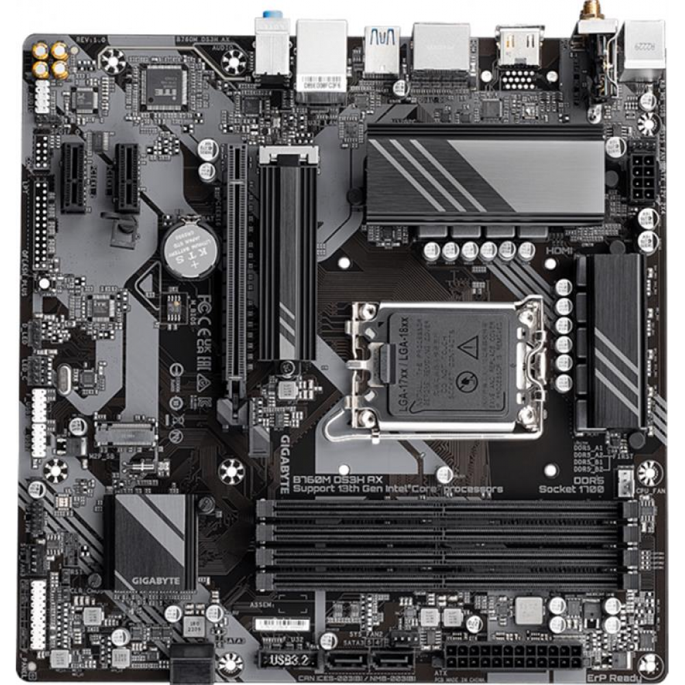 Материнська плата Gigabyte B760M DS3H AX Socket 1700