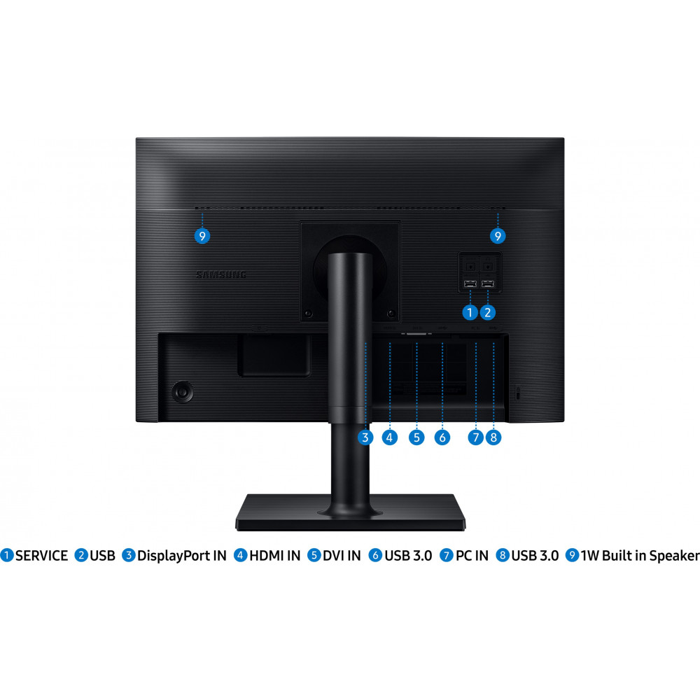 Монитор Samsung 24" F24T450FQI (LF24T450GYIXCI) IPS Black
