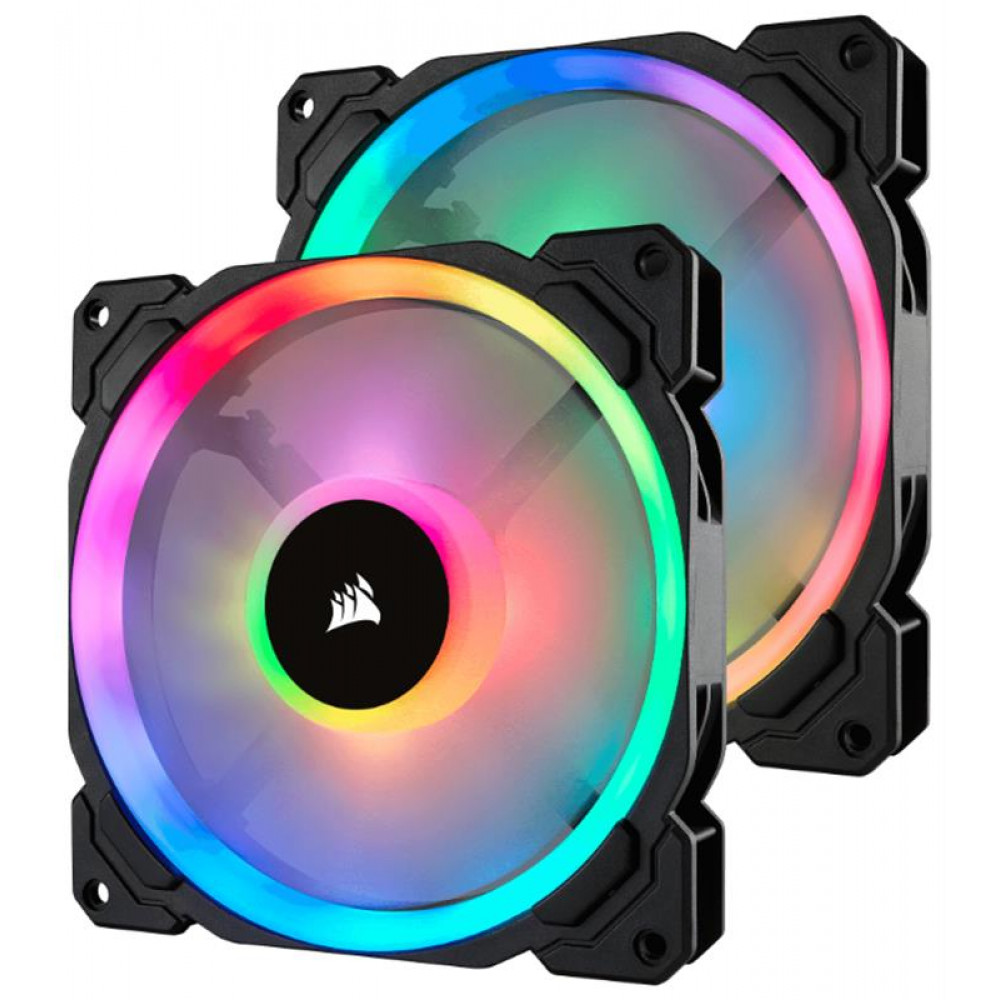 Вентилятор Corsair LL140 RGB Twin Pack (CO-9050074-WW), 140x140x25мм, 4-pin, чорний