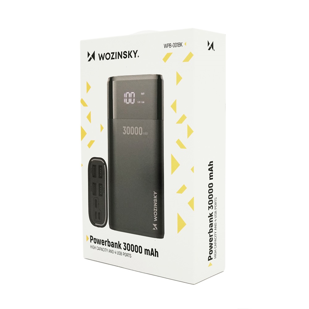 Power Bank Wozinsky WPB-001BK Bipow 30000mAh Black (WPB-001BK/28829)