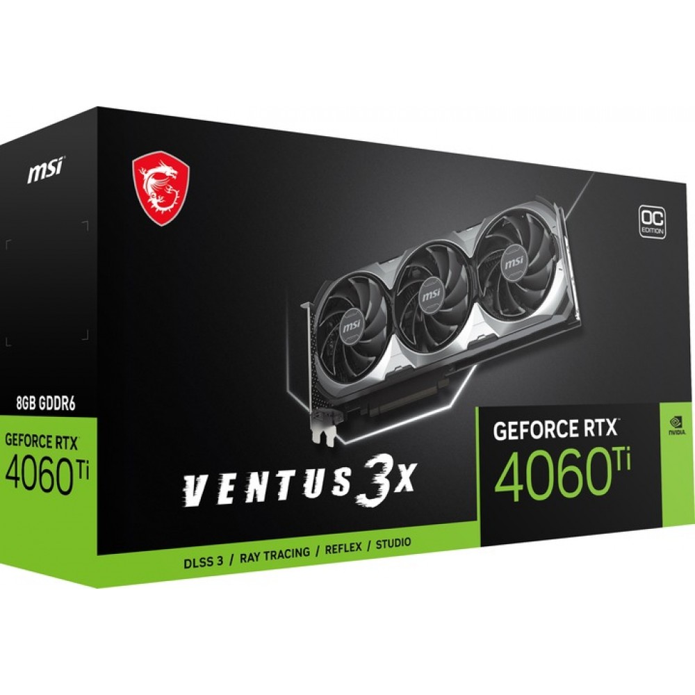 Видеокарта GF RTX 4060 Ti 8GB GDDR6 Ventus 3X E OC MSI (GeForce RTX 4060 TI VENTUS 3X E 8G OC)